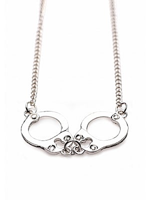 Cuff Her Handcuff Necklace - Silver