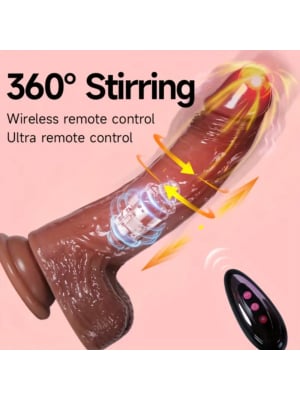 Realistic Thrusting Rotating silicone Vibrator Heating Remote Control 