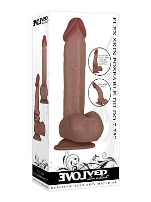 FLEX SKIN POSEABLE DILDO 19.7 CMS DARK