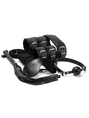 Deluxe Plush Restraint Kit – 7 Pieces Black