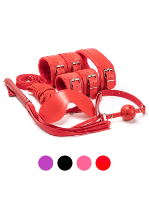 Deluxe Plush Restraint Kit – 7 Pieces Red