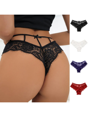 Lace G-String Panties Black-S