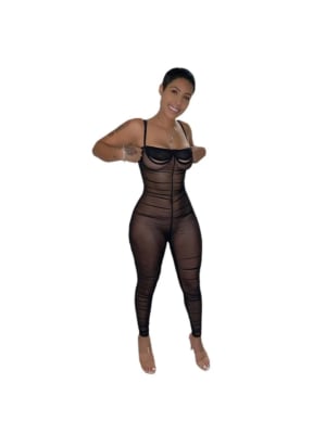 Slim Fit Casual Jumpsuit Black