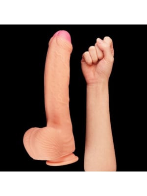 Ρεαλιστικό XXL Ομοίωμα Πέους Lovetoy 11" Dual Layer Platinum Silicone