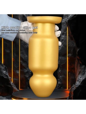Silicone Dildo Anal with Strong Suction Cup Gold 20cm