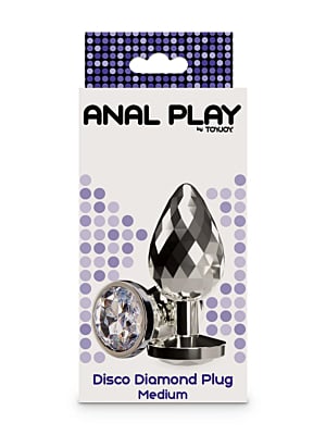 ToyJoy Anal Play Disco Diamond Plug Medium - Silver