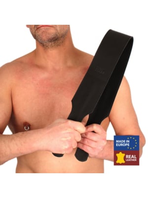 Double Real leather paddle - 42cm X 7,5cm