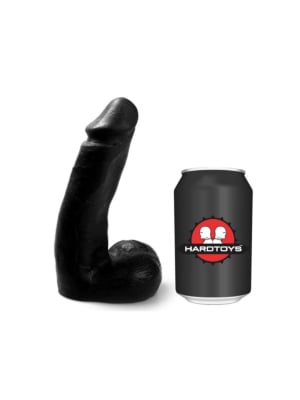 Ρεαλιστικό Ομοίωμα Πέους DP1001 Dildo με Όρχεις 14cm (Μαύρο) - HardToys - Κυρτό με Φλέβες