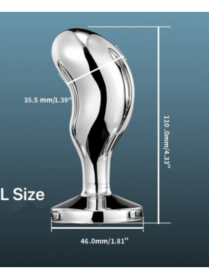 Metal Diamond Prostate Butt Plug Clear Large 
