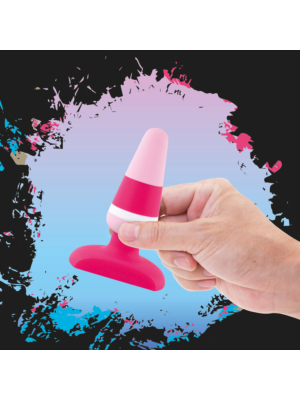 Πρωκτική Σφήνα Σιλικόνης Plugz Butt Plug Nr. 2 (Ροζ/Μωβ) - Feelztoys