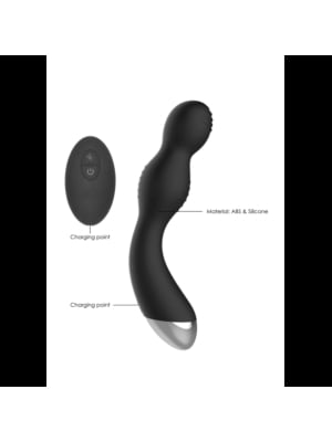 Remote Controlled E-Stim & Vibrating G/P-Spot Vibrator - Black edition Bulk