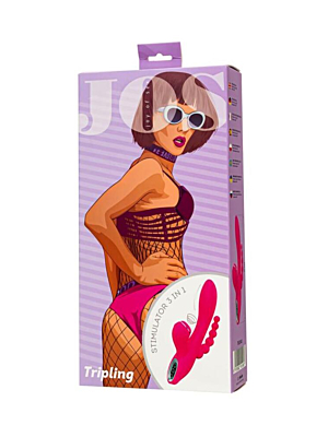 JOS Stimulator 3 in 1 Tripling silicone pink 21cm