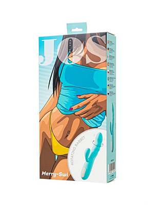 JOS Vibrator-rotator with clitoral stimulation JOS MERRY-SWI silicone blue