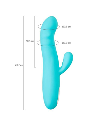 JOS Vibrator-rotator with clitoral stimulation JOS MERRY-SWI silicone blue