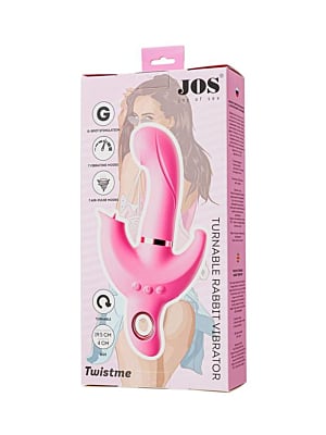 JOS Vibrator with clitoral stimulator JOS Twistme silicone pink