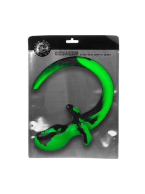 Ουρά Oxballs Beagle Puppy Tail Butt Plug Μαύρη/κίτρινη μεσαία.