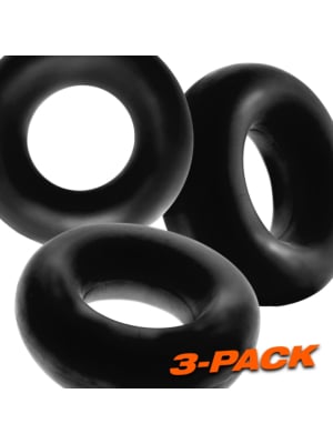 Set of 3 Fat Willy Black Cockrings