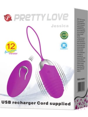 Δονούμενο Κολπικό Αυγό Σιλικόνης Jessica Vaginal Egg (Μωβ) - Pretty Love