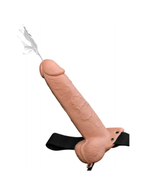 Fetish Fantasy 9" Hollow Squirting Strap-on with Balls Flesh