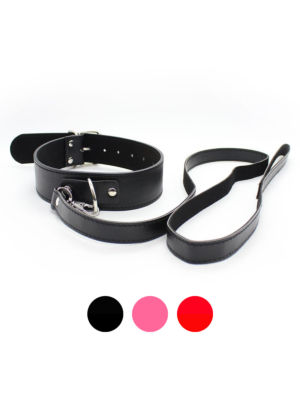 Fetish Collar With Leash Black