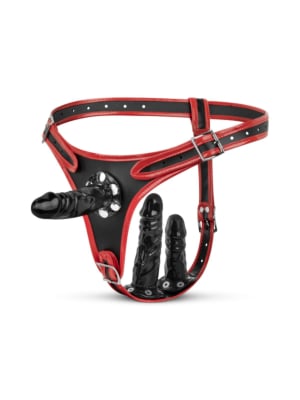 Fetish Collection - Triple Dildo Strap-On Harness