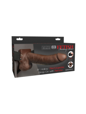 Στραπόν ανδρικό Fetish 8" Rechargeable με όρχεις