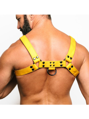 Fetish Gear Solid Colour H Front Harness - Yellow 
