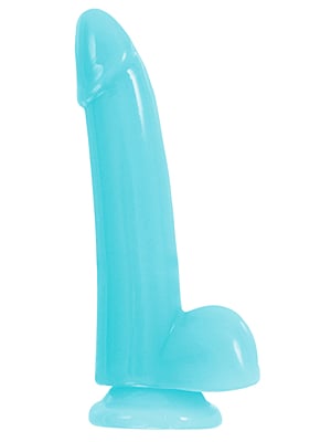 Φωσφορίζον Ρεαλιστικό Ομοίωμα Πέους NS Novelties Firefly 13 cm - Γαλάζιο - Βάση Βεντούζας