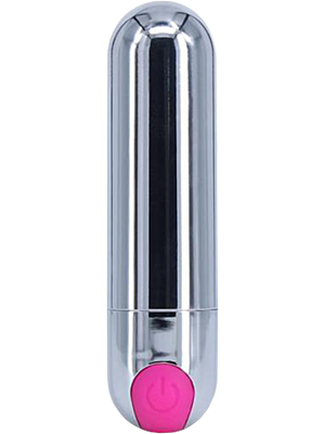 Strong Bullet Vibrator Silver/Pink USB 10 Function