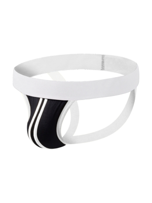 Men's Jockstrap Suspender Type White - Black -L