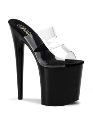Platform High Heels FLAMINGO-802 - Clear/Black