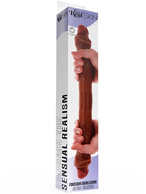 ToyJoy Get Real Foreskin Double Dong 46 cm - Caramel skin tone