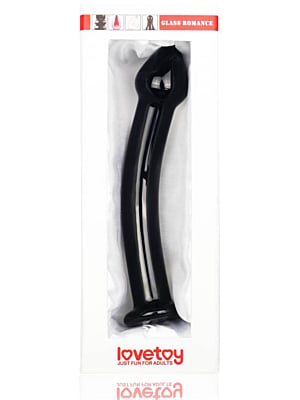 Γυάλινο Ομοίωμα Πέους Glass Romance Curved Black Dildo - Lovetoy