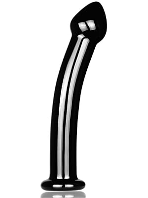 Γυάλινο Ομοίωμα Πέους Glass Romance Curved Black Dildo - Lovetoy - Κυρτό Penis
