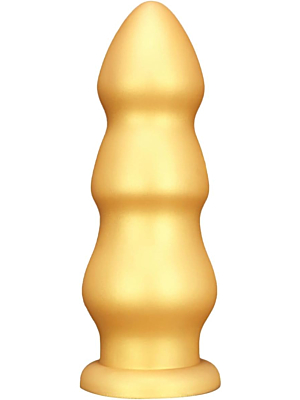 Gold Silicone Dildo Anal dildo with Thick Anal Beads Butt Plug
