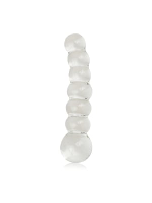Γυάλινη Πρωκτική Σφήνα Romance Classic Beaded Butt Plug Διάφανη - Lovetoy - Αδιάβροχη 