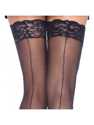 Sheer Stockings With Backseam