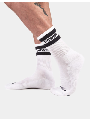 WHITE HALF FETISH SOCKS POWER