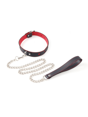 Heart Bondage Collar With Leash