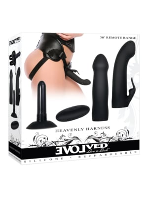 Γυναικείο Strap-On Heavenly Harness (Μαύρο)