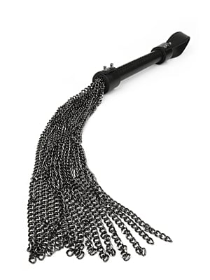Hidden Desire Masters Real Leather Chain Whip - Black