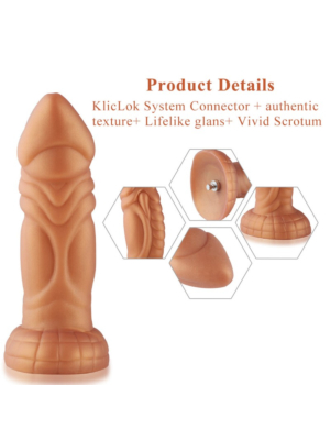 Hismith 8.25’’ Vibrating Dildo with 3 Speeds + 4 Modes with KlicLok System - Slightly Curved Silicone Dong
