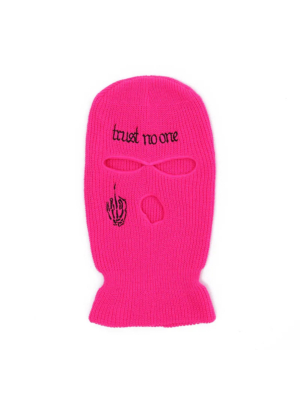 Wool Three Hole Hood Pink