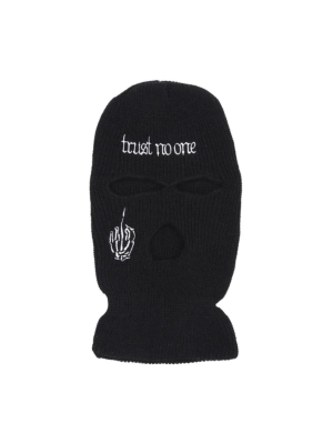 Wool Three Hole Hood Black