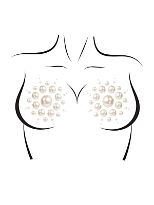 Leg Avenue Isla nipple jewel stickers - White os