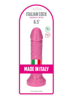 Ρεαλιστικό Ομοίωμα Πέους Italian Cock με Βάση Βεντούζας 16,5 cm (Ροζ) - Toyz4lovers