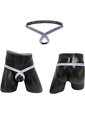 Nylon T-back Mens Fashion Underwear White