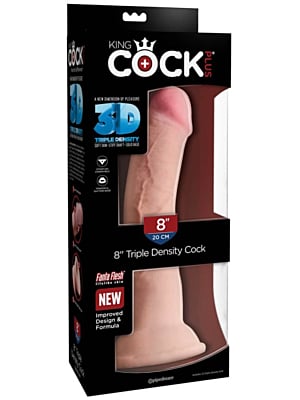3D Ρεαλιστικό Ομοίωμα Πέους 20,5cm King Cock Triple Density Cock - Flesh