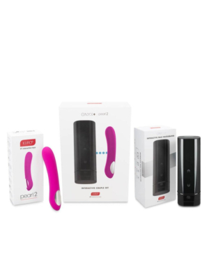 Kiiroo Onyx+ & Pearl2 Interactive Masturbator & Vibrator Kit Black / Purple