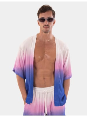Barcode Berlin Kimono Foke - White-Pink-Blue-L